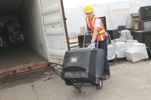 Commercial skip being used at a construction site